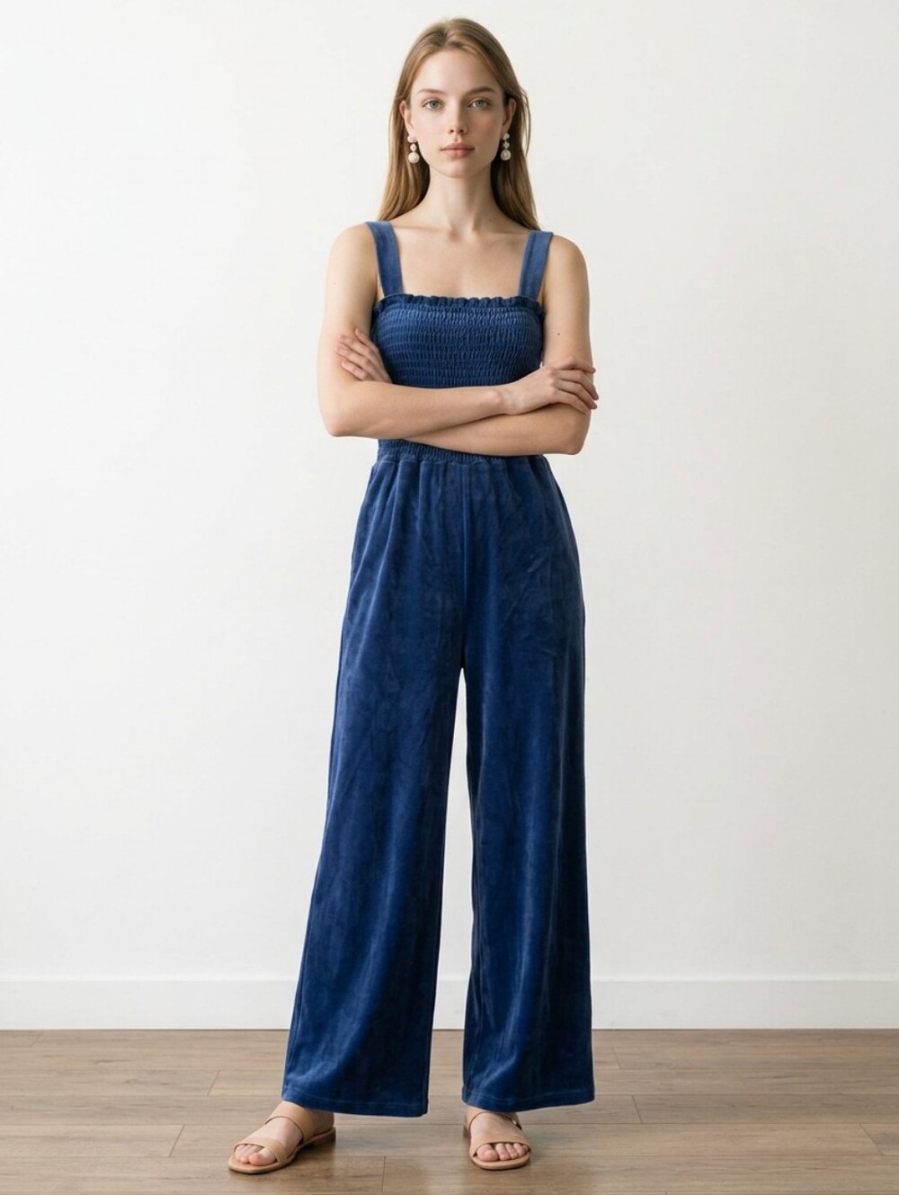 Juicy Couture Velour Jumpsuit Y2K Dark Blue Size XS TALL